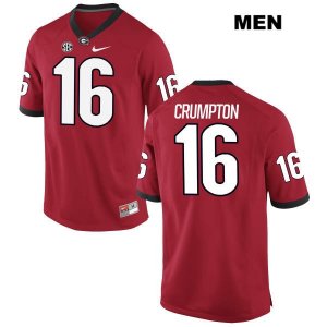Men's Georgia Bulldogs NCAA #16 Ahkil Crumpton Nike Stitched Red Authentic College Football Jersey PHS2054AB